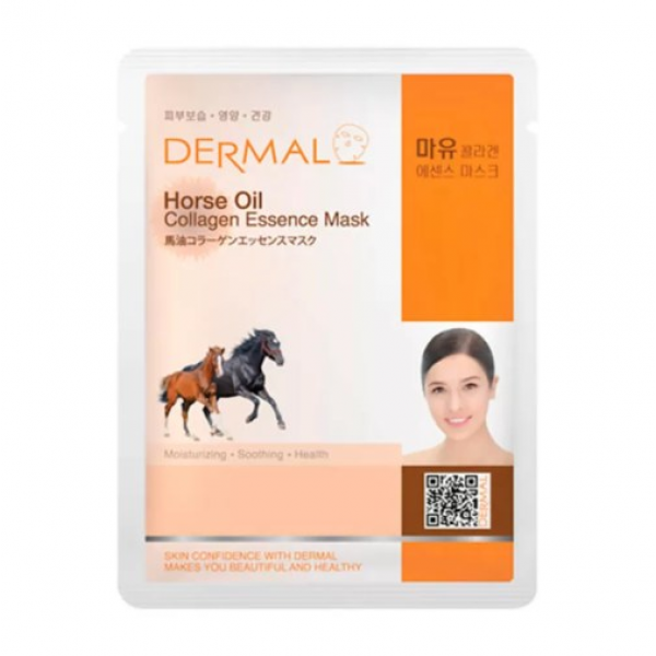 DERMAL Тканевая маска для лица с лошадиным жиром коллагеном Horse Oil Collagen Essence Mask (23 мл)