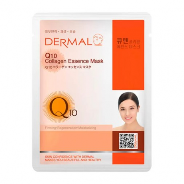 DERMAL Тканевая маска для лица с коэнзимом Q10 и коллагеном Collagen Q10 Essence Mask (23 мл)
