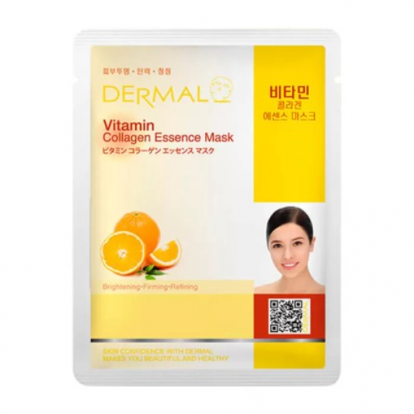 DERMAL Тканевая маска для лица с витамином С и коллагеном Vitamin Collagen Essence Mask (23 мл)