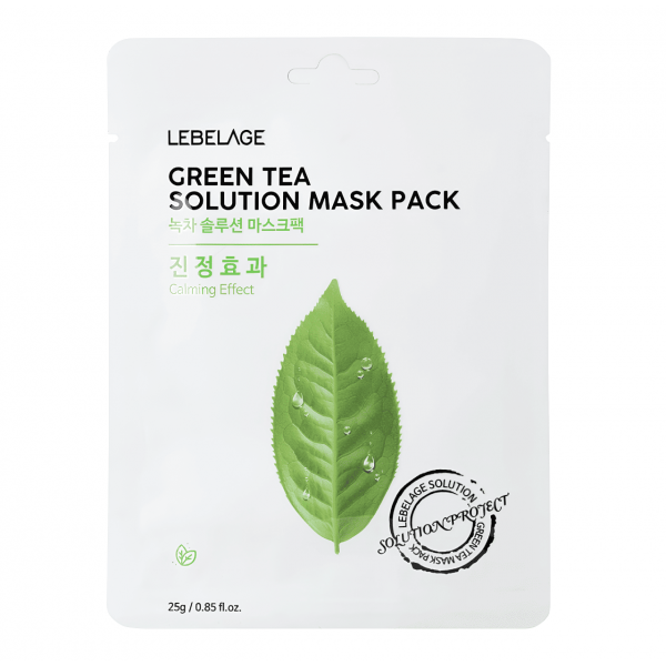LEBELAGE Антиоксидантная тканевая маска для лица с экстрактом зеленого чая Green Tea Solution Mask (25 г)