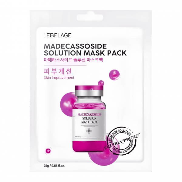 LEBELAGE Успокаивающая тканевая маска для лица с мадекассосидом Madecassoside Solution Mask (25 г)