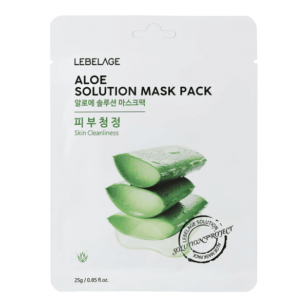LEBELAGE Увлажняющая тканевая маска для лица с экстрактом алоэ Aloe Solution Mask Pack (25 г)