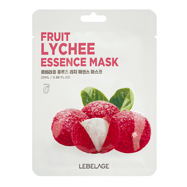 LEBELAGE Восстанавливающая тканевая маска для лица с экстрактом личи Fruit Lychee Essence Mask (25 мл)
