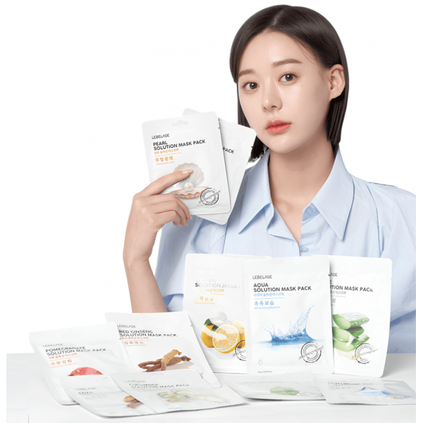 LEBELAGE Антивозрастная тканевая маска для лица с муцином улитки Snail Solution Mask Pack (25 г)