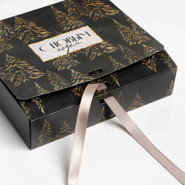 Коробка складная двухсторонняя «Новый год», 20 × 18 × 5 см
